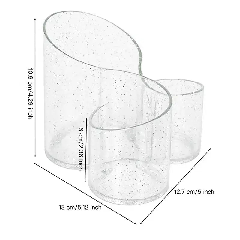 Moule 3-en-1 en silicone souple élastique à trois fentes avec surface de moule lisse intégrée, adapté au bricolage de porte-stylos de rangement floral intégrés