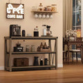 Table de console d'entrée de ferme, Table de console étroite et longue de 119 cm avec rangement, Table de console en bois à 3 niveaux pour salon, Tables de canapé derrière le canapé