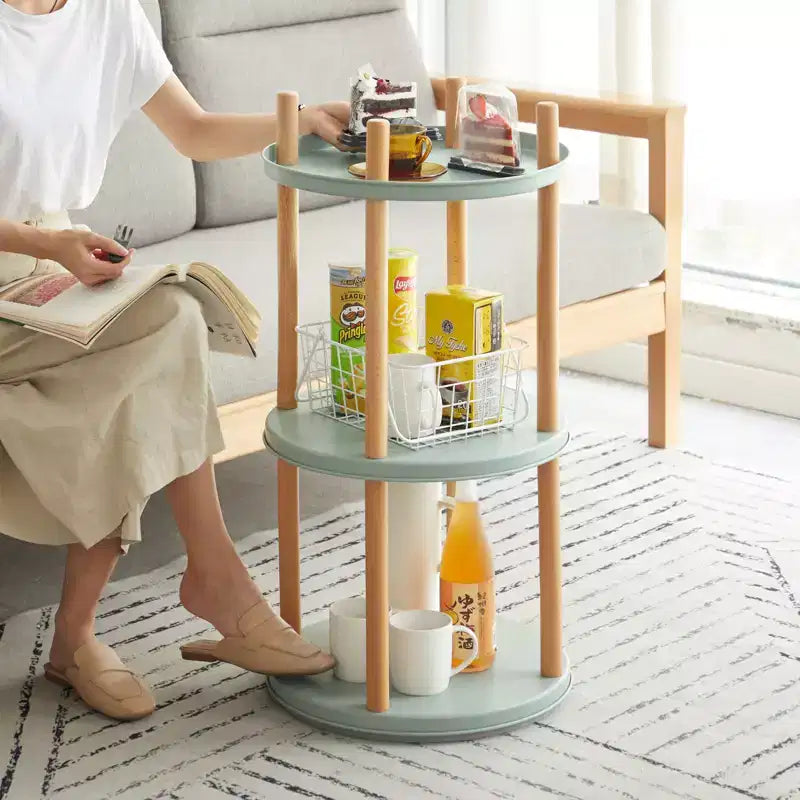 Étagère à livres à 3 niveaux, organiseur de bibliothèque moderne rotatif à 360°, bibliothèque de rangement compacte en bois sur pied pour le salon