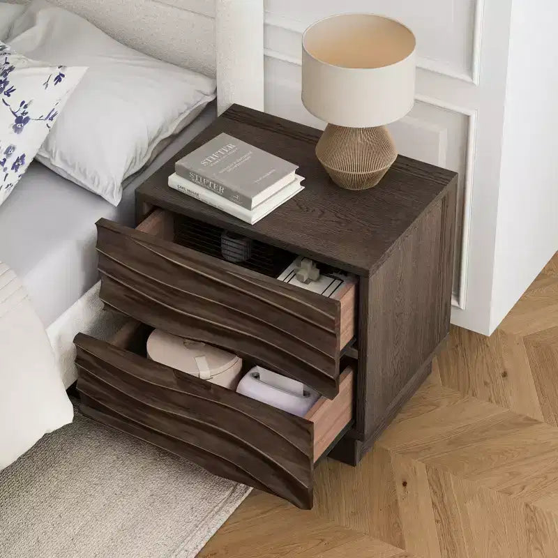 Tables de chevet modernes en bois avec 2 tiroirs