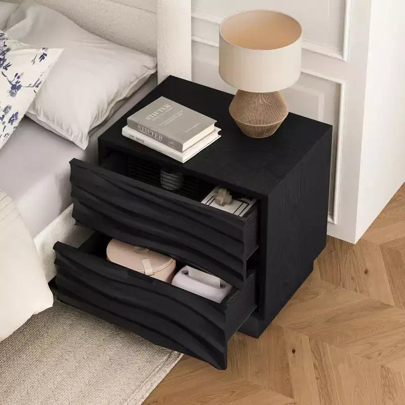 Tables de chevet modernes en bois avec 2 tiroirs