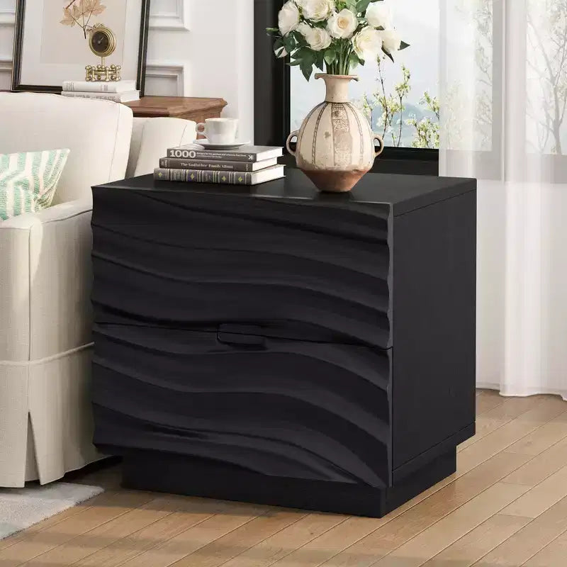 Tables de chevet modernes en bois avec 2 tiroirs