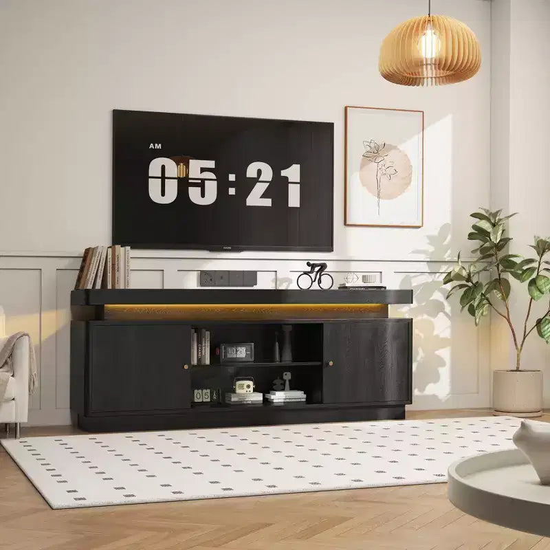 Meuble TV 2 Portes - Console Multimédia Polyvalente pour Salon, Meuble TV Moderne et Durable, Meuble TV Élégant pour Maison Moderne, Noyer