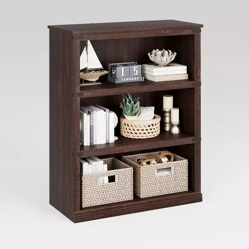 Étagère de ferme à 3 niveaux, bibliothèque de 171 cm de haut avec rangement, bibliothèques en bois à 5 étagères pour la maison et le bureau
